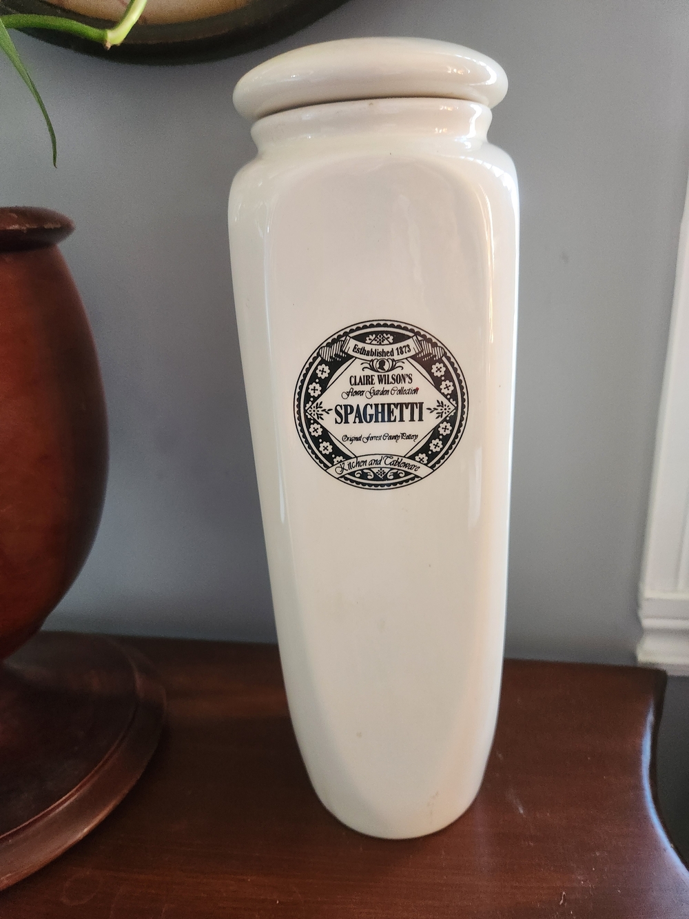 Claire Wilson Forest Pantry Pottery Creamware Stoneware Spaghetti Canister Jar
